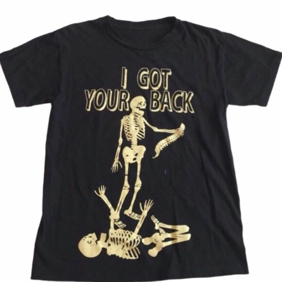 I’ve Got Your Back Skeleton Chiropractor Halloween Tee Black Sz S - Picture 8 of 8
